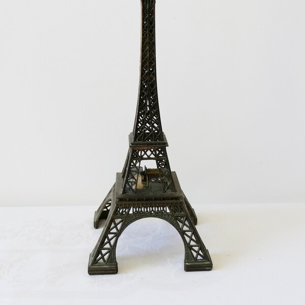 Grand Souvenir Tour Eiffel musical vintage-Made in France-Figurine Tour Eiffel-Souvenir de Paris-Boîte vintage Métal Miniature Tour Eiffel