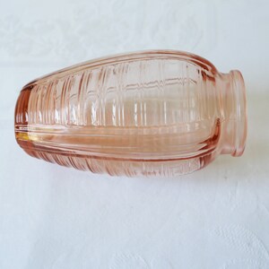 Rose glass vase-flower vase-vintage flower vase-Art Glass Vases-Trumpet Vase Rosalin glass Pink Glass Pressed Glass Art Nouveau Art Deco image 7