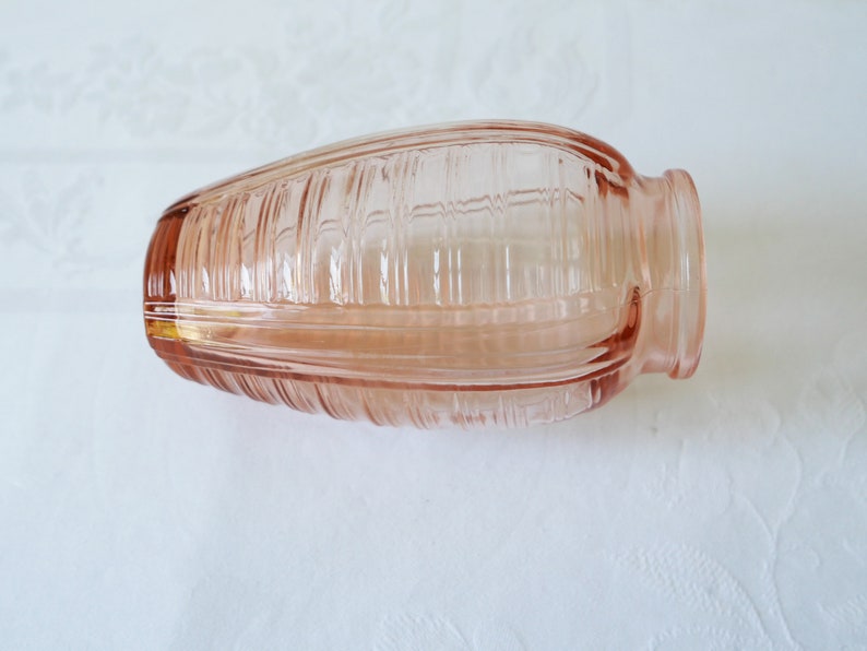 Rose glass vase-flower vase-vintage flower vase-Art Glass Vases-Trumpet Vase Rosalin glass Pink Glass Pressed Glass Art Nouveau Art Deco image 7