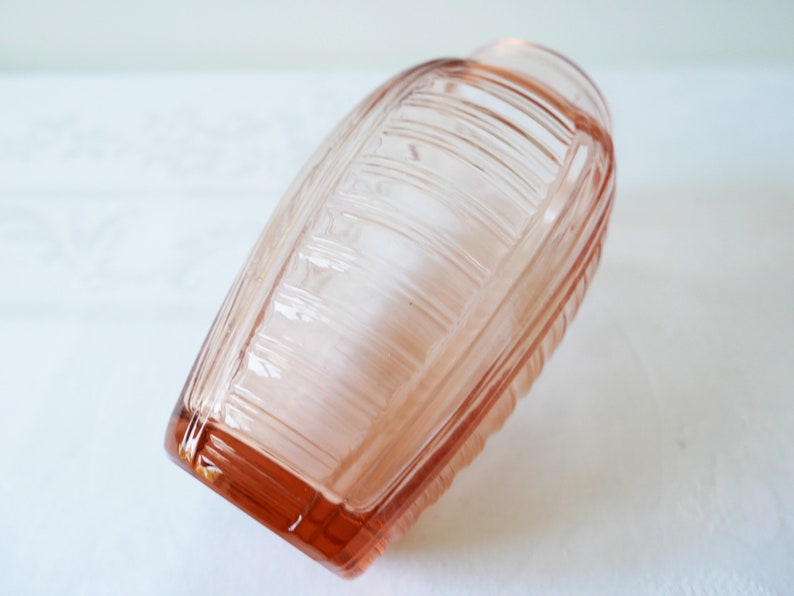 Rose glass vase-flower vase-vintage flower vase-Art Glass Vases-Trumpet Vase Rosalin glass Pink Glass Pressed Glass Art Nouveau Art Deco image 5