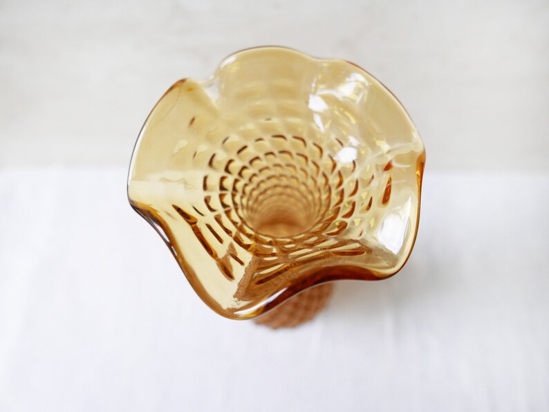 Yellow Mustard Glassflower Vasevintage Flower Vase in Yellow Etsy