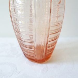Rose glass vase-flower vase-vintage flower vase-Art Glass Vases-Trumpet Vase Rosalin glass Pink Glass Pressed Glass Art Nouveau Art Deco image 3