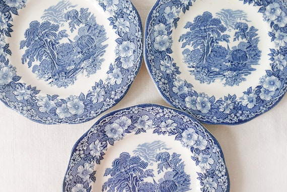 Decorazioni Natalizie Wedgwood.Set Di 6 Enoch Wedgwood Tunstall Woodland Pattern Vintage Etsy