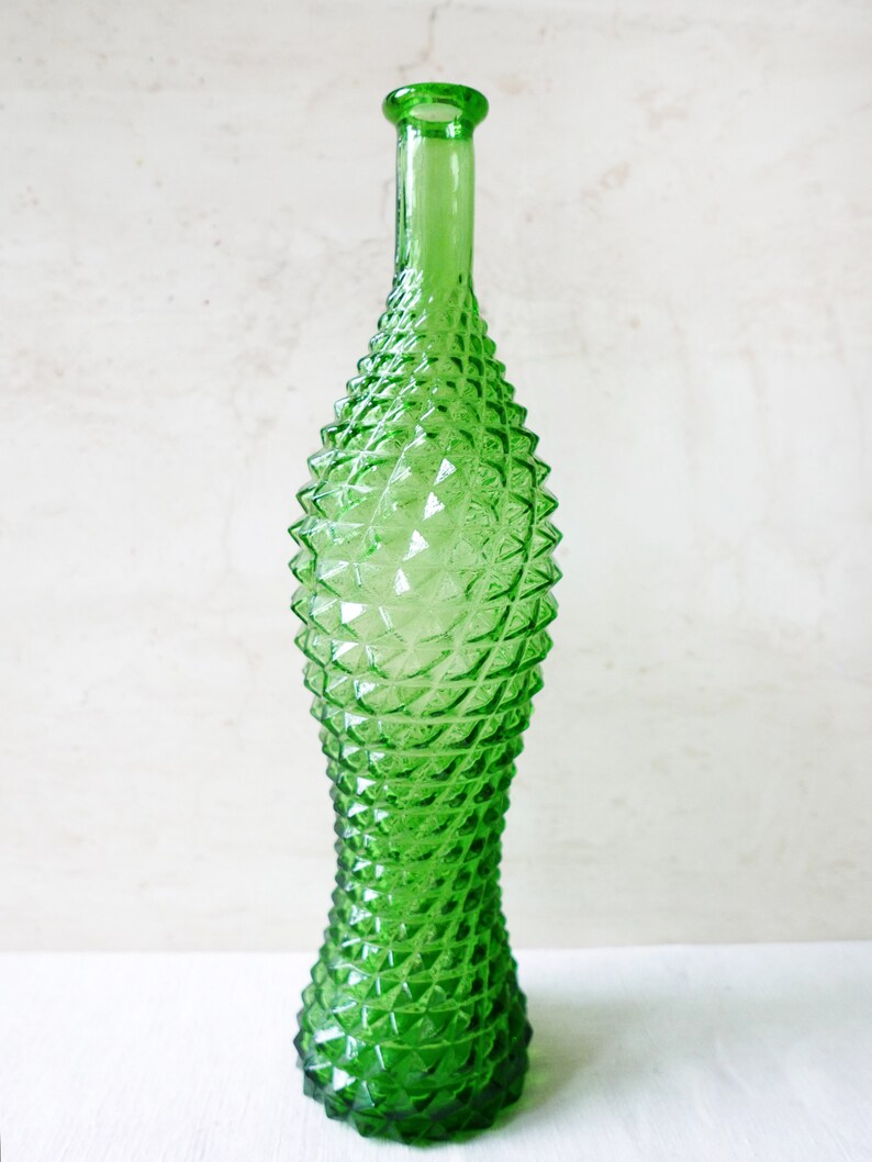 RESERVED for Theresa yellow mustard glassgreen vasesflower Etsy