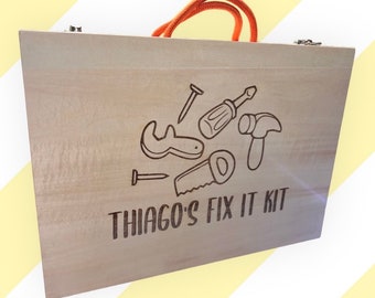 Personalized Wooden Tool Box | Children's Tool Set | STEM Learning Toy