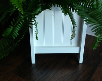 Handcrafted Shaker Style Planter, White, Handmade, Handpainted, Southern Coastal, Wood, Garden Planter, Sturdy, Custom, Square, Footed