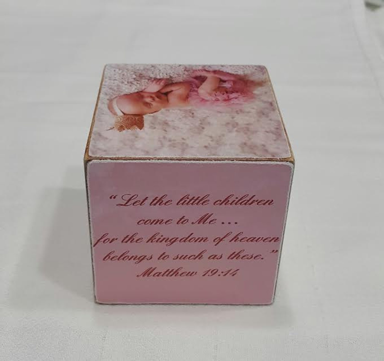 Baby Girl Personalized Wooden Block / Baptism Block/ Baby Etsy