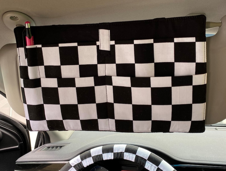 Racing Checkers Steering Wheel Cover /black and White Plaid Etsy