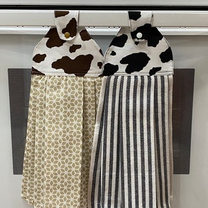 Hanging Dish Towel/Cow Pattern/Oven Towel/Decorative Towel/Hanging Kitchen Towel/Kitchen Décor/Apron Kitchen Towel/Mittens and Towel Set