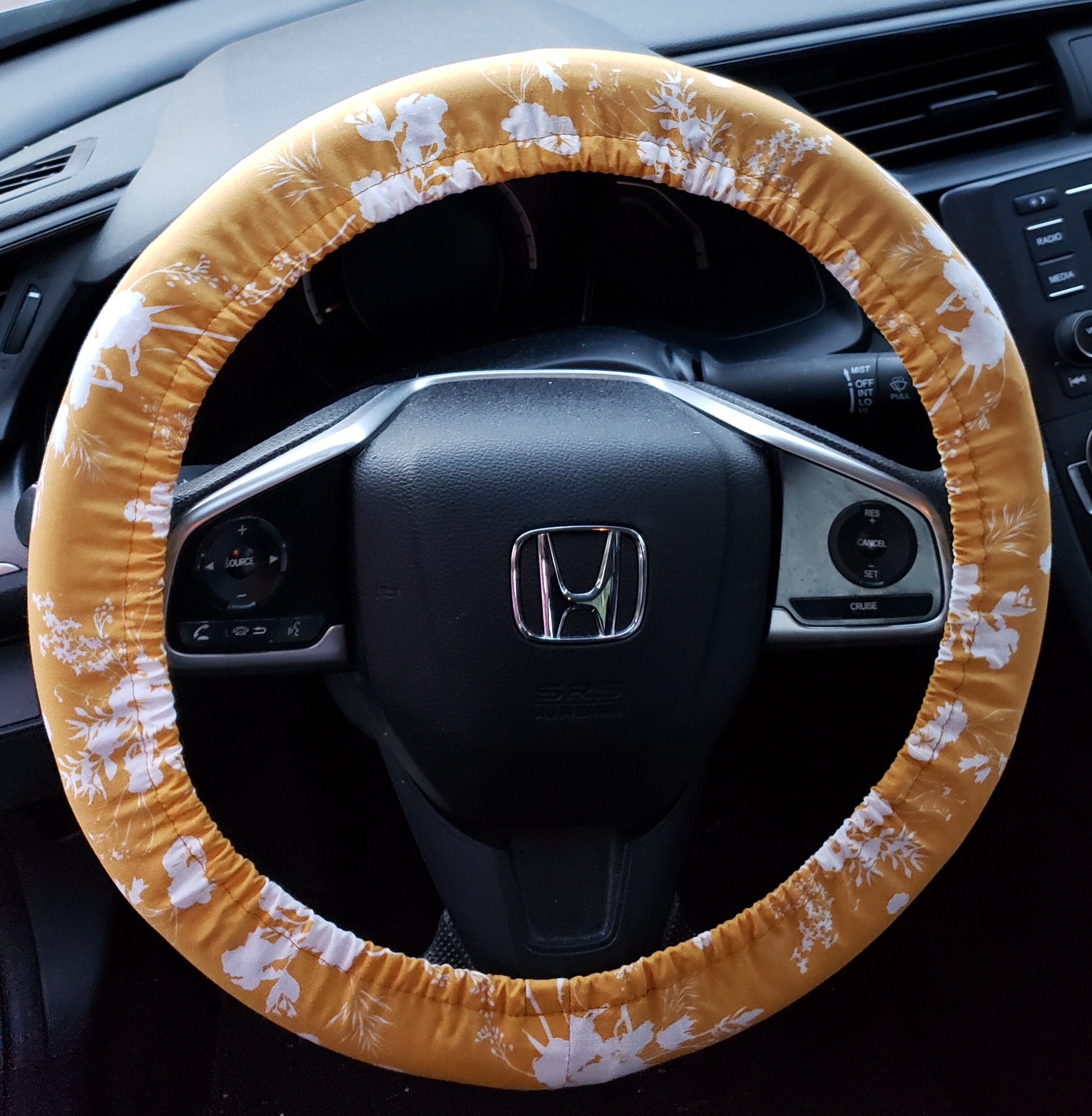 Yellow Floral Patterns Steering Wheel Covers Women Car Etsy