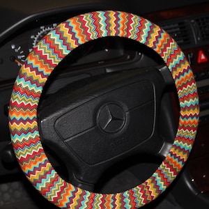 SALE) Multi color Chevron Wheel Cover -Autumn Colors wheel cover -Aztec wheel Cover  -Car Accessories - Chevron wheel cover.