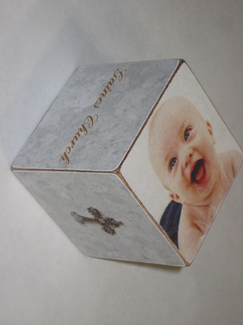 Baby Boy Christening Wooden Block Personalized wooden