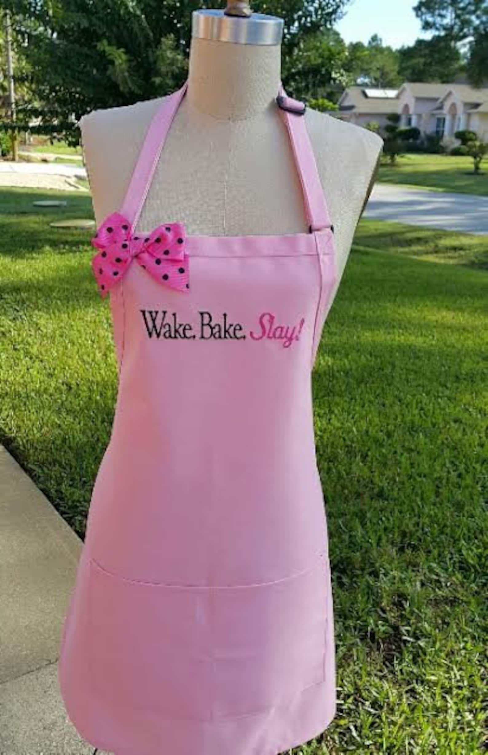 Custom Apron / Personalized Pink Apron With Black and Fuchsia Etsy