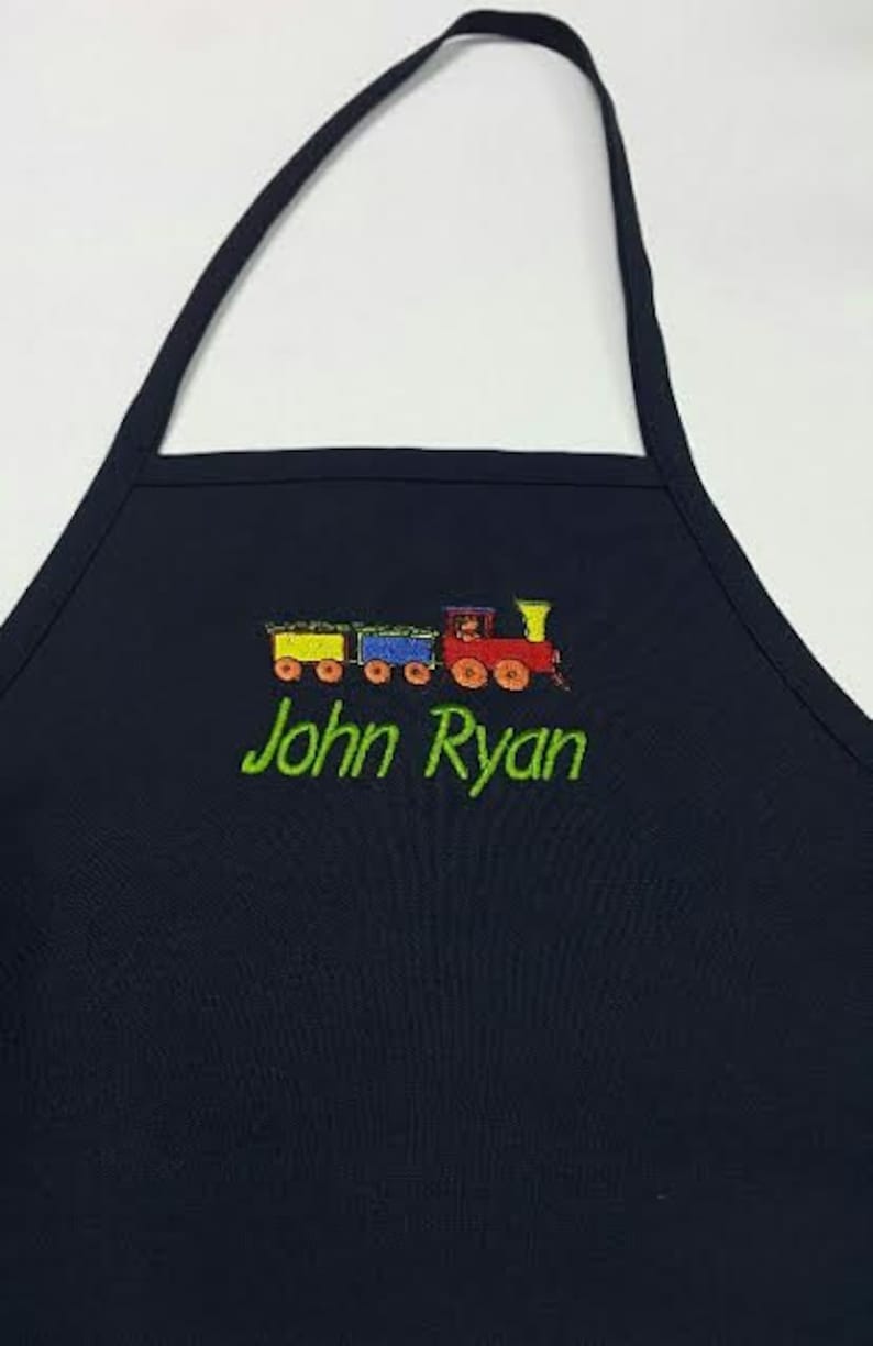 Personalized Kids Aprons /choo Choo Train Apron Monogrammed / Navy and ...