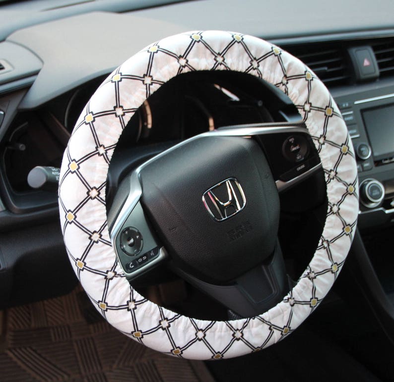 SALE Black White and Gold Steering Wheel Cover/white and Etsy