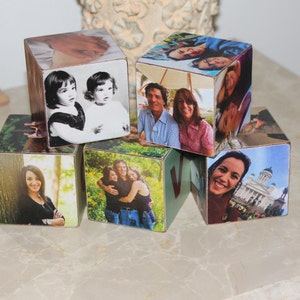 Memories Wooden Blocks / Family Photo Wooden Blocks/ Daddy gift idea / Mommy Gift idea/ Valentines Day Gift / Decoration Wooden Blocks .