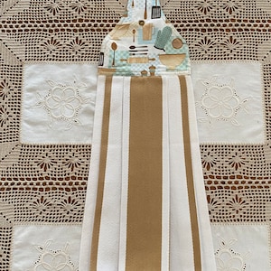 Hanging Dish Towel/Hanging Towel/Oven Towel/Decorative Towel/Hanging Towel/Kitchen Décor/Mittens and Towel Set/Striped Towel