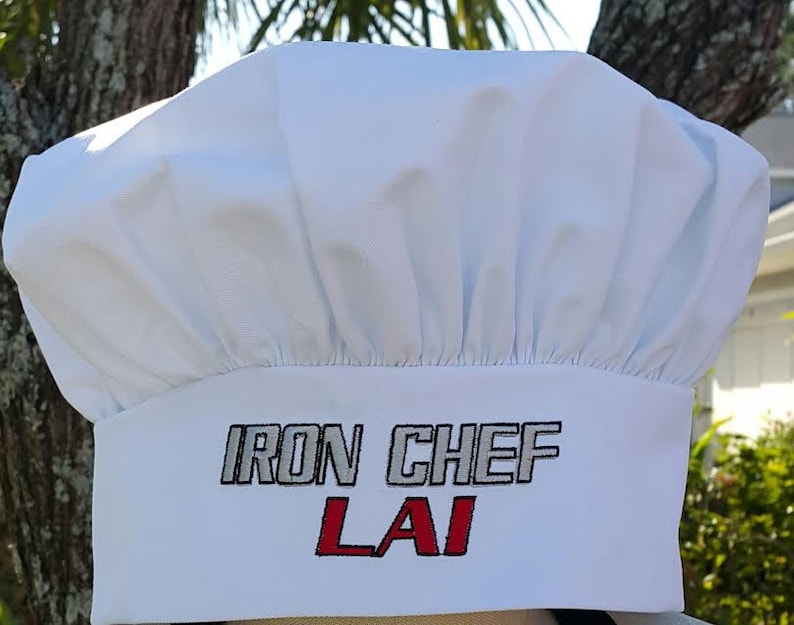 Iron Chef Hat / White chef Hat / Personalized Hat / Chef