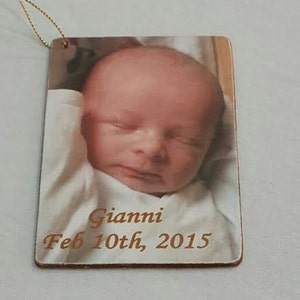 Baptism Wood Favors -Personalized  Christmas Ornaments - Baby Announcement wood ornament - Hostess gift idea - Gianni  Baptism  gift idea .