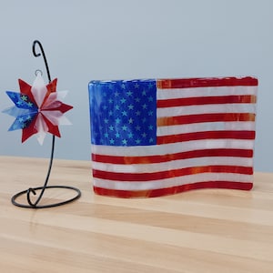 Fused Glass American Flag or Suncatcher