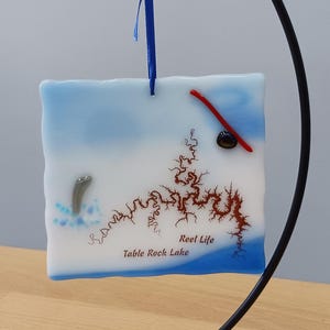 Fused Glass Lake Ornament or Suncatcher