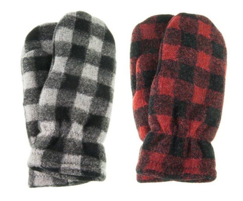 Mittensbuffalo Plaid Warm Mittens Men's Mittens Etsy