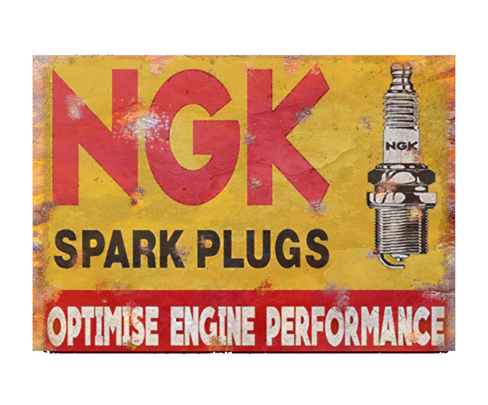 NGK Spark Plugs Vintage Advertising Sign Garage Shed Plaque Etsy