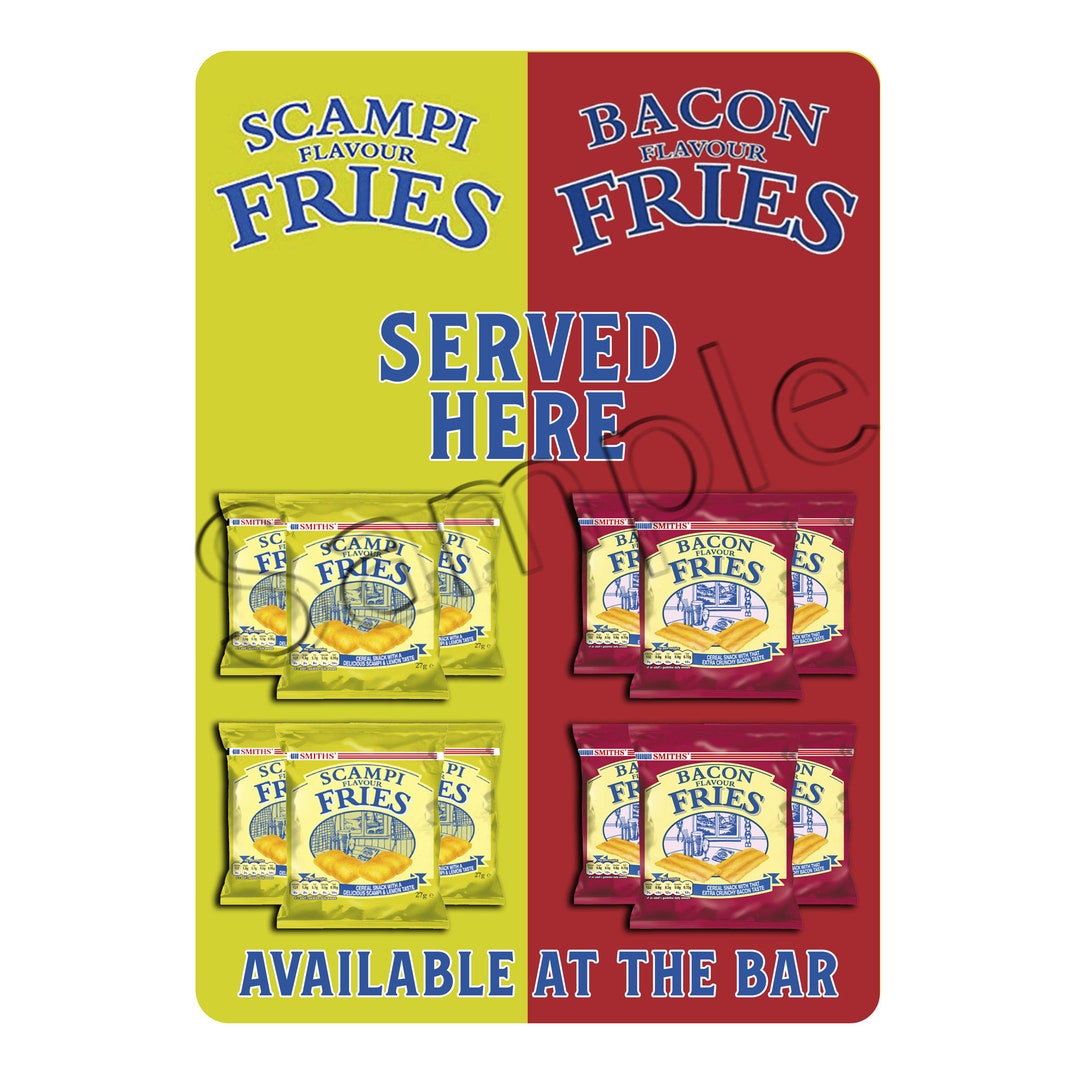Scampi Fries Bacon Fries Combo Tin Metal Sign Tin Metal Sign Etsy