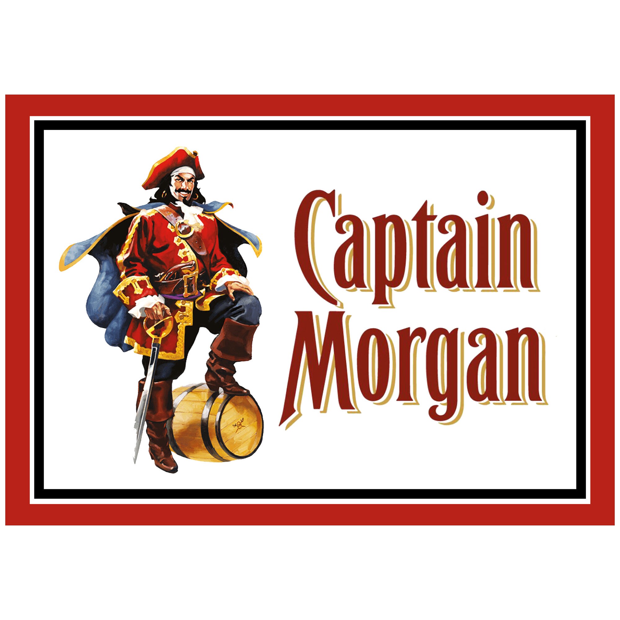 Captain Morgan Personalised Captain Morgan spiced Rum Bar Round wall metal sign Shed   RRS069 