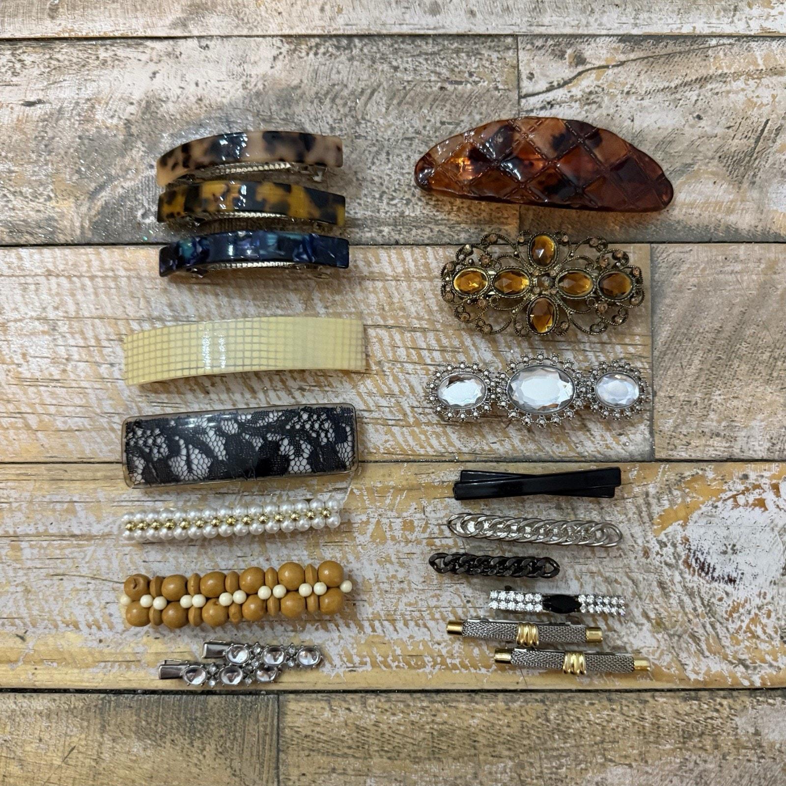 Vintage 1960s Mid Century Floral Oval Retro Hair Clip Barrette Lot 3 Cottagecore 1960s Floral Hair Barrette: Mid-century Retro Accessory - Etsy main image 3
