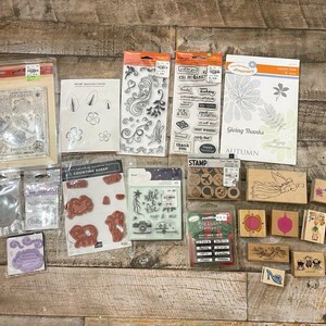 Lot de tampons transparents et tampons en caoutchouc Fiskars 7 Gypsies Teresa Collins Stamping
