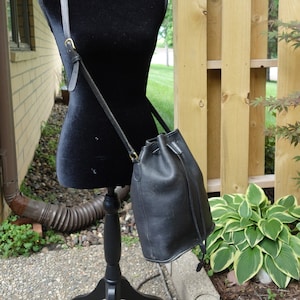 バッグ Old Coach Shoulder Bag Drawstring Vintage Coach Drawstring Bag Thompson Black Leather Style