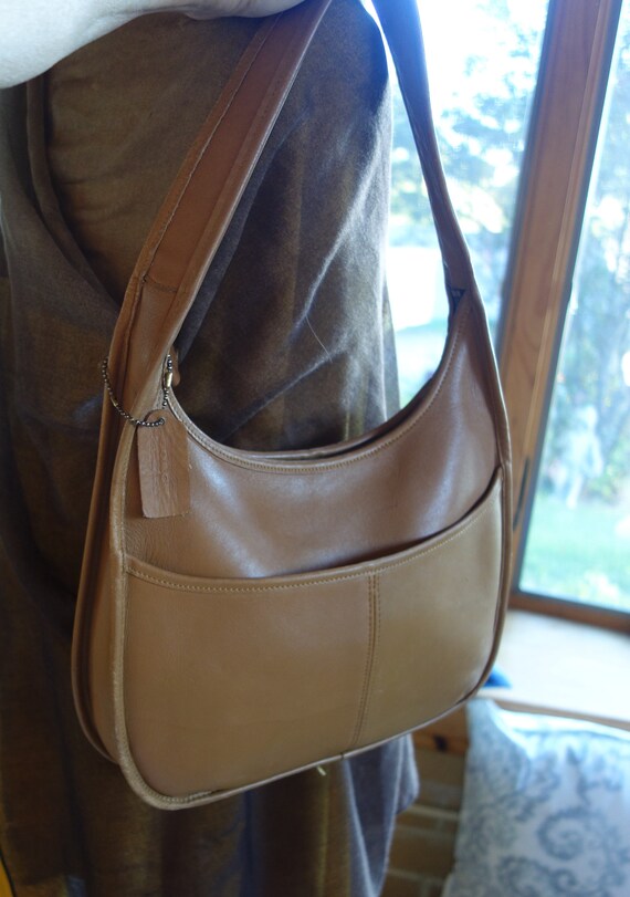 Vintage leather COACH Ergo pocket hobo bag camel 9