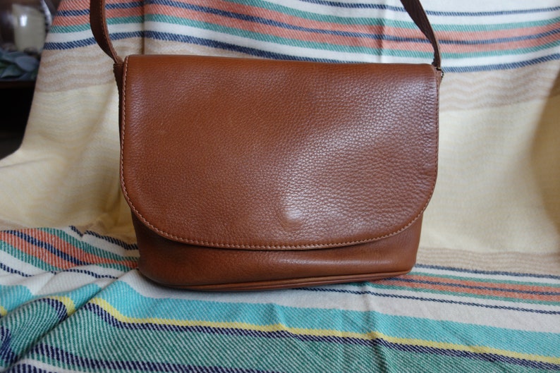 Vintage 90s COACH Sonoma Flap Large Bag British Tan Pebbled Full Grain