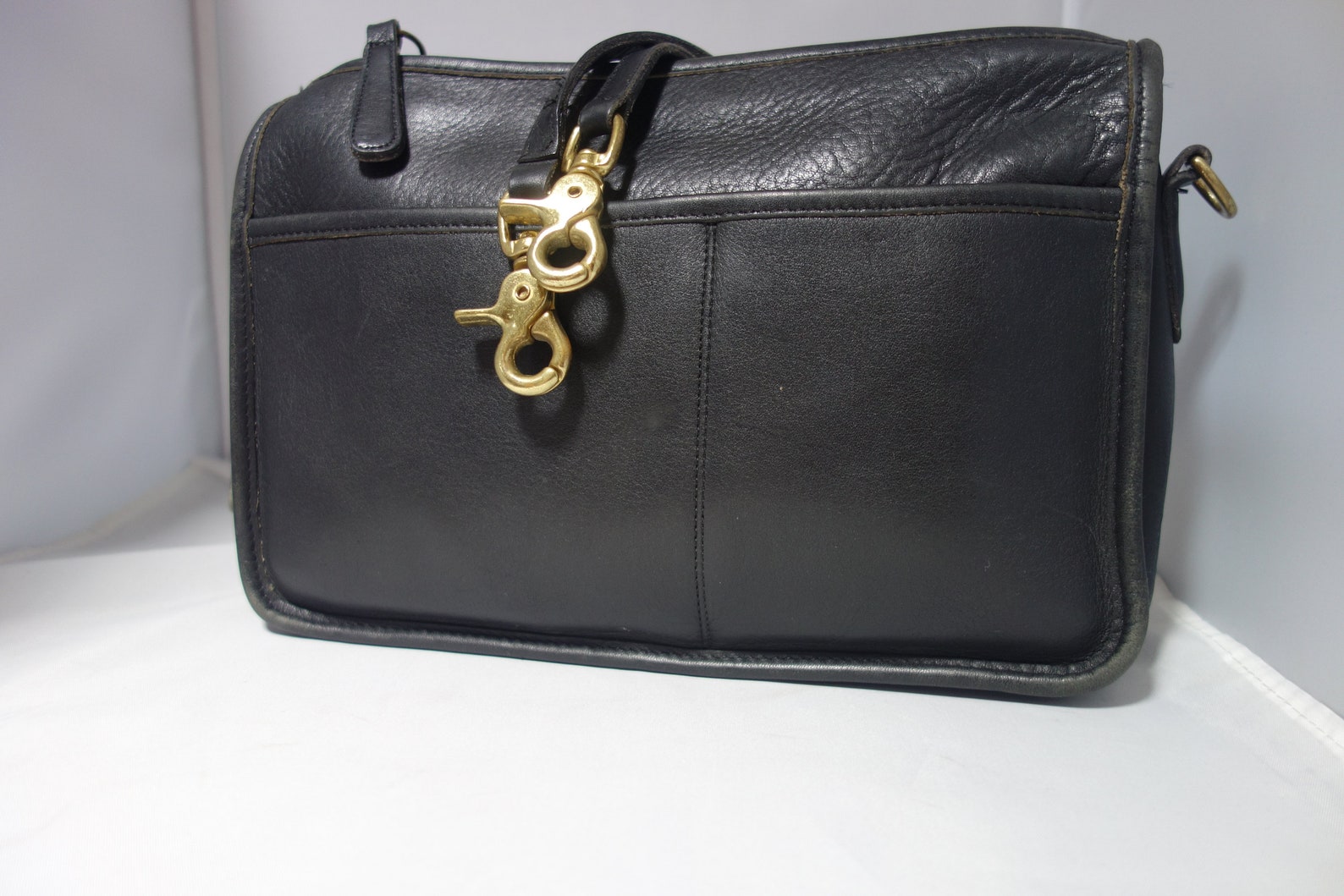 1970's Coach Classic Leatherware Black Companion Bag brass | Etsy