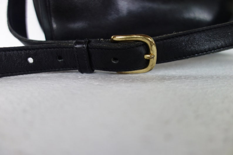 Vintage COACH Roll Bag Spectator Black Heavy Leather Brass - Etsy