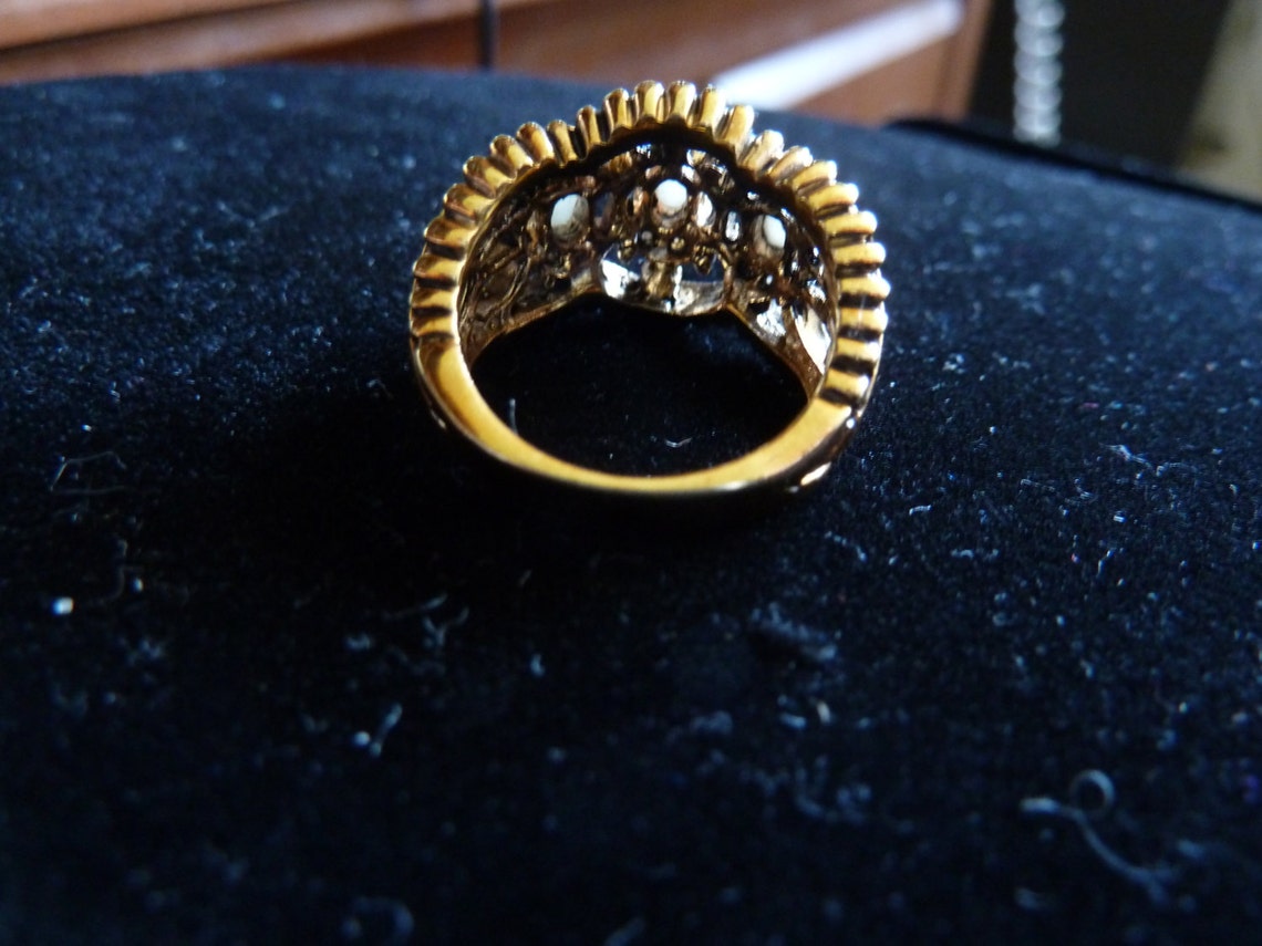 DRESS UP Beautiful Vintage Seta Filigree Gold Toned Ring With Etsy