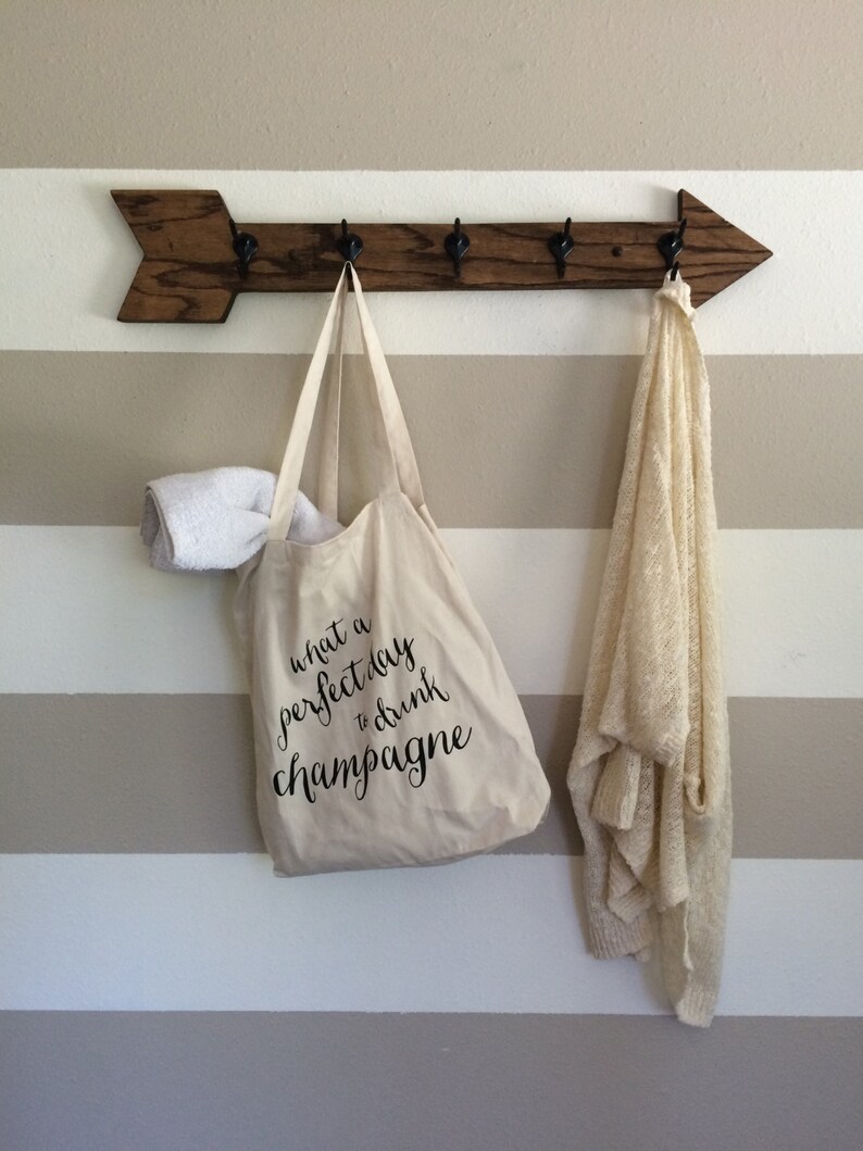 5 Hook Wooden Arrow Coat Rack // Towel Rack Etsy