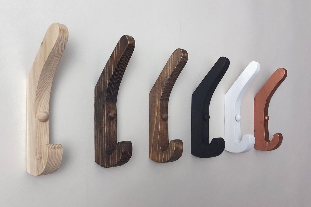 Wooden Hook//coat/towel Hooks Etsy