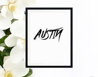 Austin Texas Poster, Austin Texas Print, Wall Art decor, Austin city print, City poster, ATX printable, Typography print