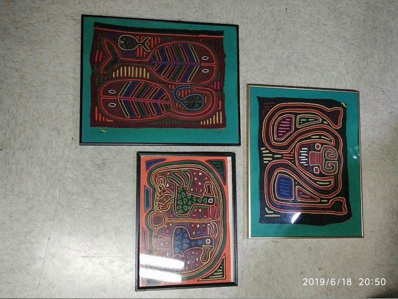 3 Vintage Panama Molas,20x16,collector Pieces Etsy