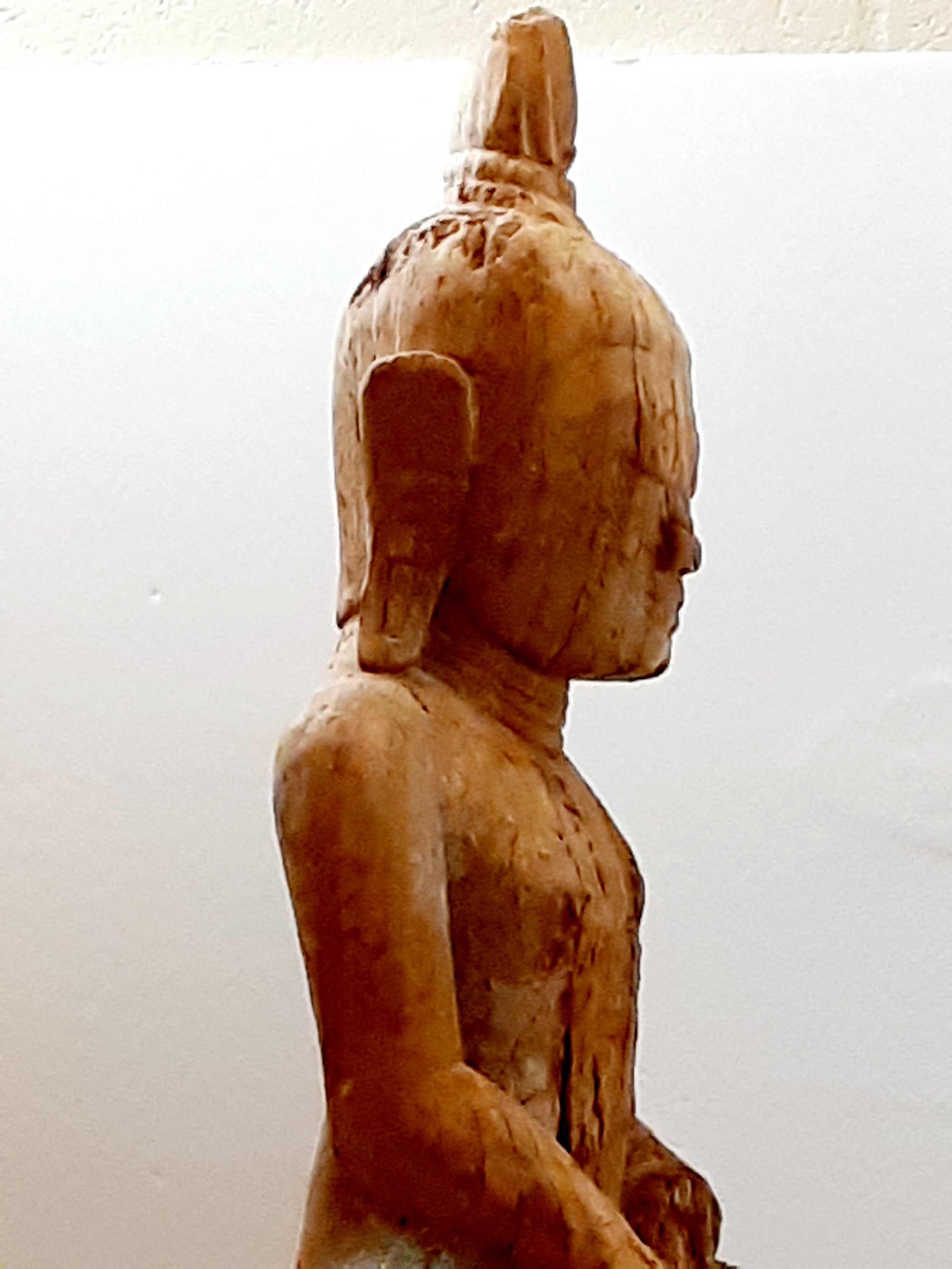 ヴィンテージの美しい非常に大きな古いタイの木製仏像、29インチ x 11