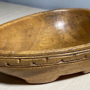Rare Cooks Island Maori Wood Bowl,New Zealand,Polynesia Pacific Islanders,7&quot;,Collectors