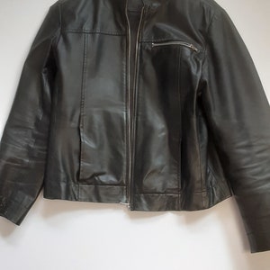 Vintage Cool Black Leather Jacket, Size M
