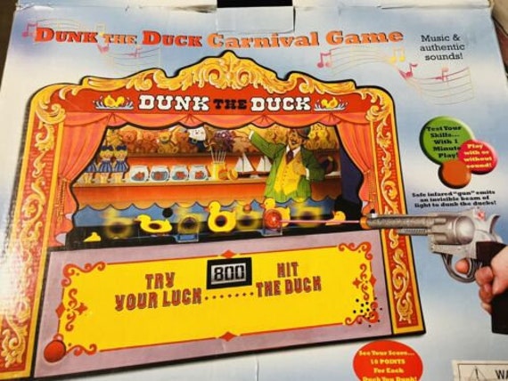 Dunk the Duck Tabletop Musical Sound Toy Gun Carnival Game,works