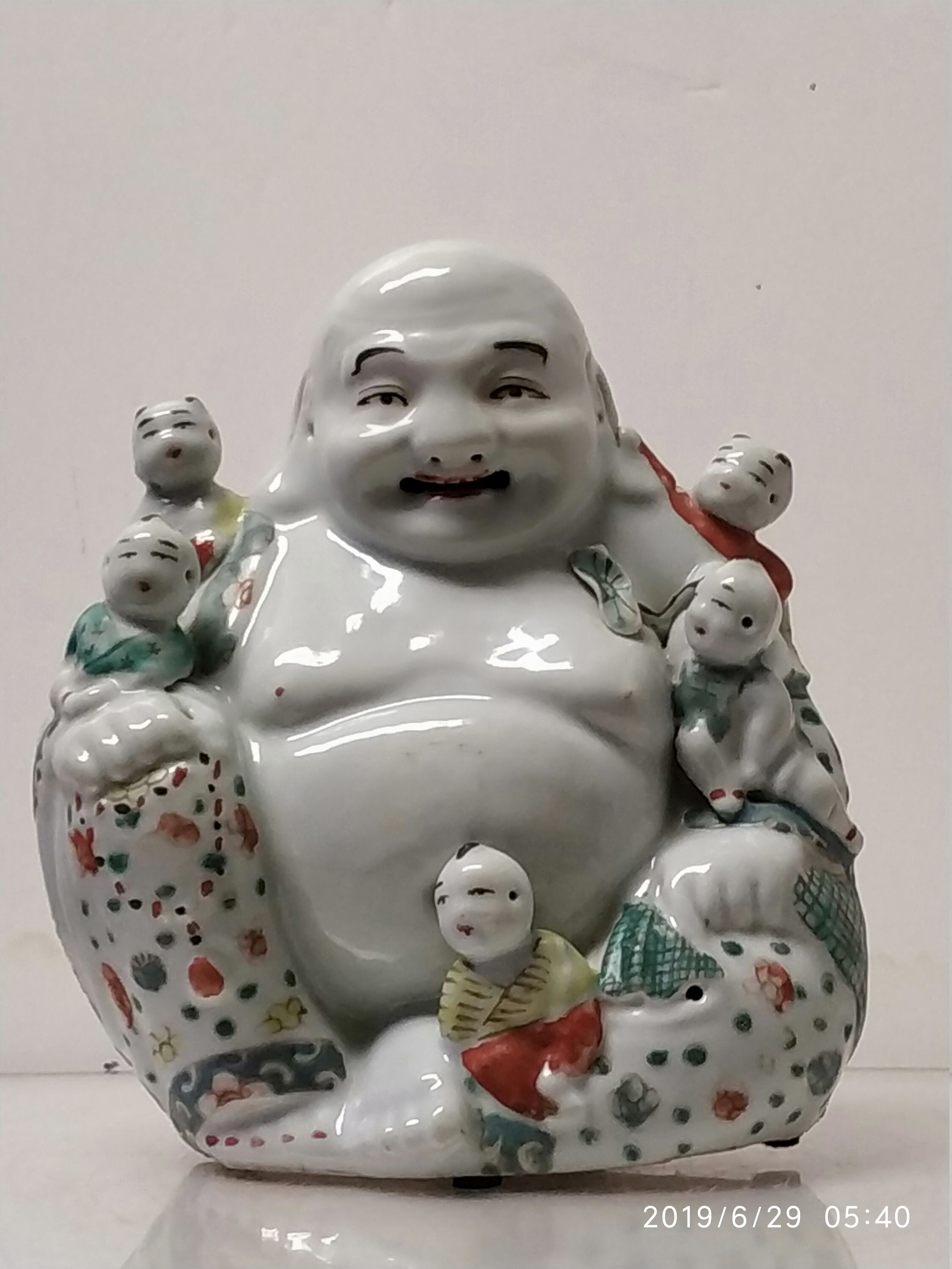 Rare Antique Chinese Happy Buddha With Children,8