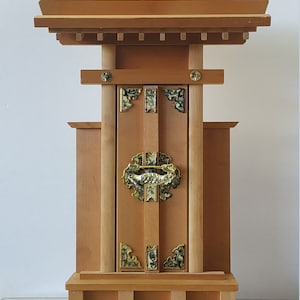 Rare Japanese Home Shinto Wood Budsudan,13.75&quot;x10&quot;x3.5&quot;,Collector