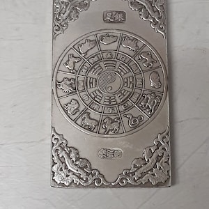 Vintage taoïste taoïste chinois Fu Zodiac Amulette, Protection et guérison, Objets de collection