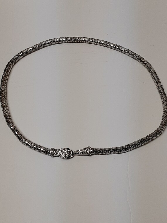 Beautiful Vintage Silver Snake Surpent Decorative Mesh Belt  display picture 2