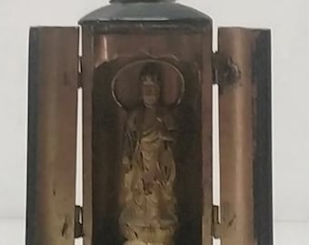 Vintage Japanese Carry  Around Kannon,Quan Yin,Goddess,Shrine,3.5#x1.5",